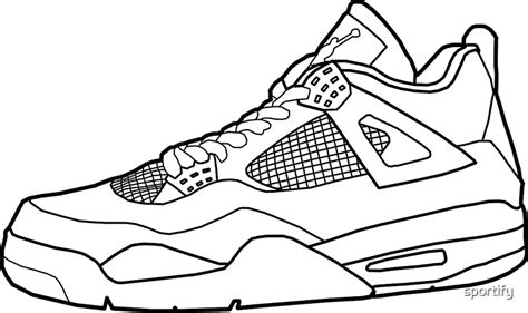 jordan 4 sneaker drawing.